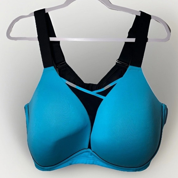 Livi Active Sport Bra 44DDD Bright Blue Convertible Strap Molded No Wire Workout - Picture 1 of 10